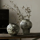 GobekUsa Coarse Pottery Vase Chinese Retro Porcelain Floral Arrangement Home Decor