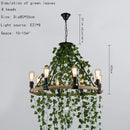 GobekUsa Green Leaf Chandelier: Multi Heads Simulation for Bar, Milk Tea Shop, Corridor Lighting