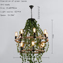 GobekUsa Green Leaf Chandelier: Multi Heads Simulation for Bar, Milk Tea Shop, Corridor Lighting