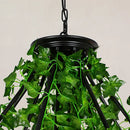 GobekUsa Green Leaf Chandelier: Multi Heads Simulation for Bar, Milk Tea Shop, Corridor Lighting