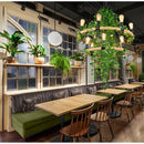 GobekUsa Green Leaf Chandelier: Multi Heads Simulation for Bar, Milk Tea Shop, Corridor Lighting