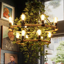 GobekUsa Green Leaf Chandelier: Multi Heads Simulation for Bar, Milk Tea Shop, Corridor Lighting
