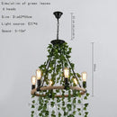 GobekUsa Green Leaf Chandelier: Multi Heads Simulation for Bar, Milk Tea Shop, Corridor Lighting