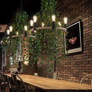 GobekUsa Green Leaf Chandelier: Multi Heads Simulation for Bar, Milk Tea Shop, Corridor Lighting