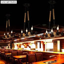 GobekUsa Black Candle Design Pendant Lighting Fixture - Rope Twisting Island Light, 3 Bulbs - Restaurant-Worthy