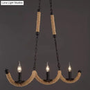 GobekUsa Black Candle Design Pendant Lighting Fixture - Rope Twisting Island Light, 3 Bulbs - Restaurant-Worthy
