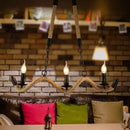 GobekUsa Black Candle Design Pendant Lighting Fixture - Rope Twisting Island Light, 3 Bulbs - Restaurant-Worthy