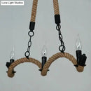 GobekUsa Black Candle Design Pendant Lighting Fixture - Rope Twisting Island Light, 3 Bulbs - Restaurant-Worthy