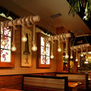 GobekUsa Industrial Brown Pendant Light with 4 Rope Lights - Perfect for Restaurants and Warehouses