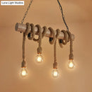 GobekUsa Industrial Brown Pendant Light with 4 Rope Lights - Perfect for Restaurants and Warehouses