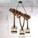 GobekUsa Hemp Rope Pendant Lamp - Industrial Style Beige - Linear over Island Lighting