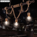 GobekUsa Hemp Rope Pendant Lamp - Industrial Style Beige - Linear over Island Lighting