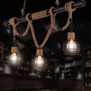 GobekUsa Hemp Rope Pendant Lamp - Industrial Style Beige - Linear over Island Lighting