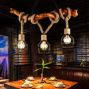 GobekUsa Rustic Metal and Rope Beige Island Pendant Light with 3 Lights and Globe Cage