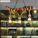GobekUsa Rustic Metal and Rope Beige Island Pendant Light with 3 Lights and Globe Cage