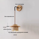 GobekUsa Copper Wood LED Wall Sconce Yellow Travertine Stone Bedside Light