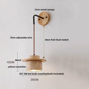 GobekUsa Copper Wood LED Wall Sconce Yellow Travertine Stone Bedside Light