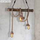 GobekUsa Industrial Island Pendant Light - Exposed Bulb Rope Design - Dining Room Hanging Lamp in Beige (4/8 Light)