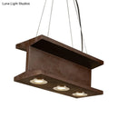 GobekUsa Rustic Iron Industrial H-Beam Pendant Light with 3 Bulbs for Table or Island