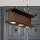 GobekUsa Rustic Iron Industrial H-Beam Pendant Light with 3 Bulbs for Table or Island