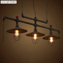 GobekUsa Rustic Iron Saucer Pendant Lamp with Cage Guard - Island Lighting for Dining Room - Black