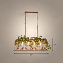 GobekUsa Rustic Island Ceiling Light with Cast Iron Birdcage Fixture, Bird & Leaf Deco