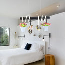 GobekUsa Rustic LED Island Pendant Light with Flower and Bird Metallic Design