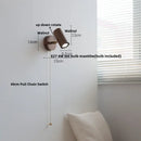 GobekUsa LED Walnut Wood Wall Light Fixture Clear Glass Sconce Bedside Lamp