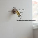 GobekUsa LED Walnut Wood Wall Light Fixture Clear Glass Sconce Bedside Lamp