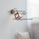 GobekUsa LED Walnut Wood Wall Light Fixture Clear Glass Sconce Bedside Lamp