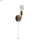 GobekUsa LED Walnut Wood Wall Light Fixture Clear Glass Sconce Bedside Lamp