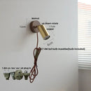 GobekUsa LED Walnut Wood Wall Light Fixture Clear Glass Sconce Bedside Lamp