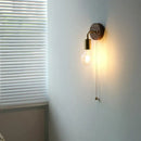 GobekUsa LED Walnut Wood Wall Light Fixture Clear Glass Sconce Bedside Lamp