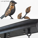 GobekUsa Rustic Lodge Deer Island Pendant Light with Bird Decoration - 3 Stained Glass Lights
