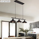 GobekUsa Rustic Metal 3-Head Hanging Ceiling Light - Lid Shaped Bistro Island Lamp in Dark Coffee