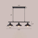 GobekUsa Rustic Metal 3-Head Hanging Ceiling Light - Lid Shaped Bistro Island Lamp in Dark Coffee