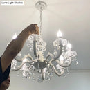 GobekUsa Rustic Metal Candle Suspension Lamp with Crystal Draping - White Corridor Chandelier