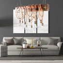 GobekUsa Rustic Metal Island Lighting with Wooden Beam - Multi Light Suspension Chandelier in Black/Antique Brass