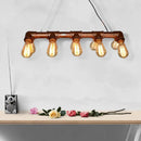 GobekUsa Rustic Metal Linear Island Lighting with 10 Open Bulb Lights for Living Room - Farmhouse Style
