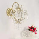 GobekUsa Rustic Metal Wall Mount Lamp with Crystal Accent - Gold Sconce Light