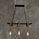 GobekUsa Rustic Metallic Water Pipe Hanging Lamp with Hemp Rope - Black Restaurant Chandelier
