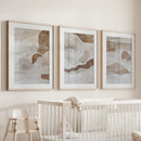 Wabi Sabi Line Art Set of 3 Prints. Earth Tones Landscape by Wall Art Set