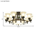 GobekUsa Rustic Opal Glass Flower Ceiling Light Fixture with Semi Flush Mount - 9/11/13 Lights for Living Room