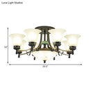 GobekUsa Rustic Opal Glass Flower Ceiling Light Fixture with Semi Flush Mount - 9/11/13 Lights for Living Room