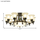 GobekUsa Rustic Opal Glass Flower Ceiling Light Fixture with Semi Flush Mount - 9/11/13 Lights for Living Room