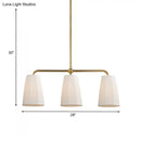GobekUsa Rustic Pleated Fabric Pendant Chandelier in Gold - 3/6 Bulbs - Hanging Light for Dining Table