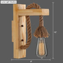 GobekUsa L-Shaped Wooden Lantern Wall Light with Rope Arm - Perfect Farmhouse Bedroom Lighting
