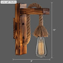 GobekUsa L-Shaped Wooden Lantern Wall Light with Rope Arm - Perfect Farmhouse Bedroom Lighting
