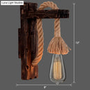 GobekUsa L-Shaped Wooden Lantern Wall Light with Rope Arm - Perfect Farmhouse Bedroom Lighting