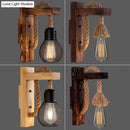 GobekUsa L-Shaped Wooden Lantern Wall Light with Rope Arm - Perfect Farmhouse Bedroom Lighting